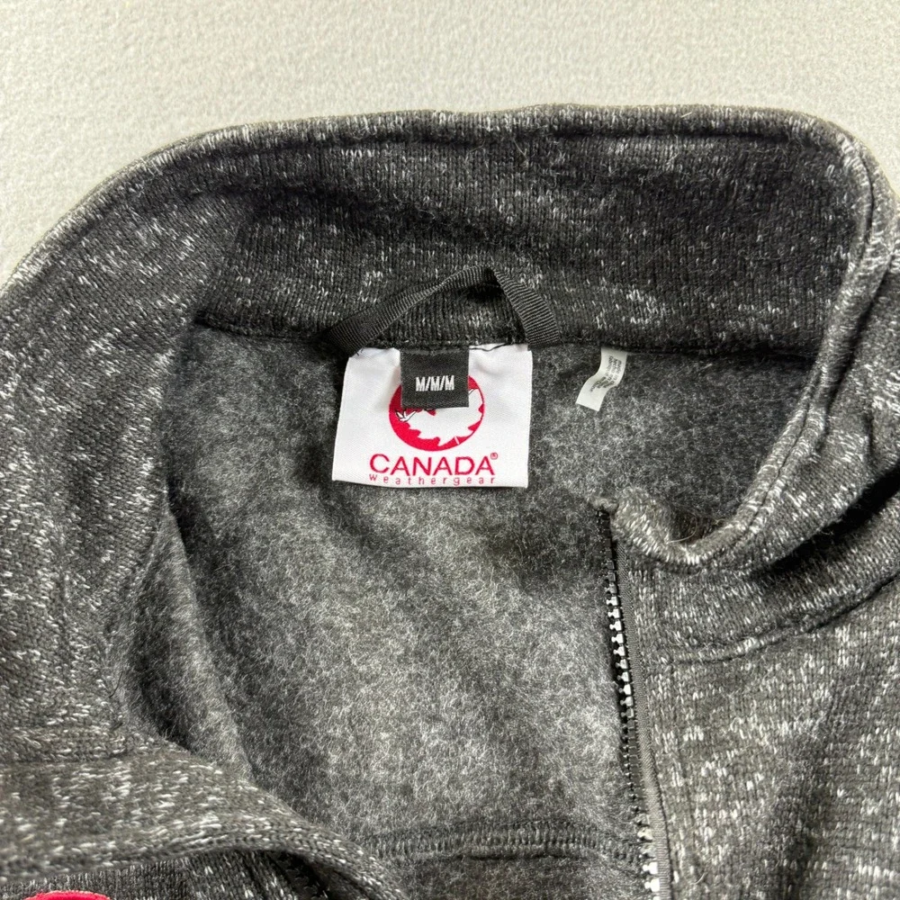 Canada Weather Gear Vest Mens Medium Charcoal Gray Full Zip Fleece Lined Marl